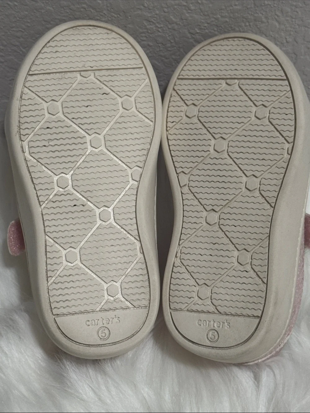Carter's Baby Girls Light Pink Glitter Velcro Sneakers